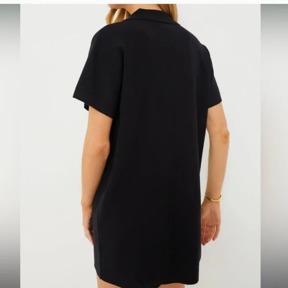 Tuckernuck Black Channing Polo Mini Dress Knit Short Sleeve Shift XS - Picture 5 of 5